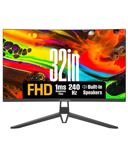 32-дюймовый изогнутый игровой монитор Westinghouse, 240 Гц, 1080p, 1500R, AMD FreeSync, Встроенные динамики, HDMI и DP, черный