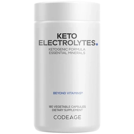 Минеральный комплекс Codeage Keto Electrolytes, 180 капсул, белый