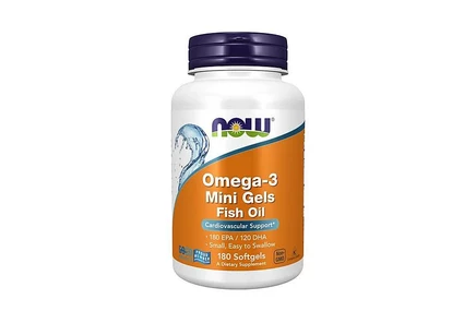 Мини-гели NOW Foods Omega-3, 180 капсул без цвета