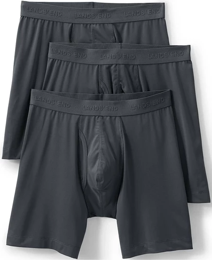 Мужские боксер-брифы Lands End Flex Performance 3 шт., серые