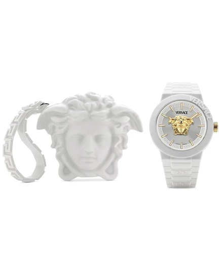 Мужские часы Versace V-Pop 43 мм силикон, белые