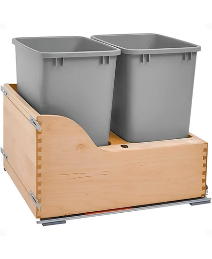 Выдвижные мусорные баки Rev-A-Shelf с двумя выдвижными ящиками для мусора, 35 шт., с плавно закрывающимися направляющими, 4WCSC-2135DM-2