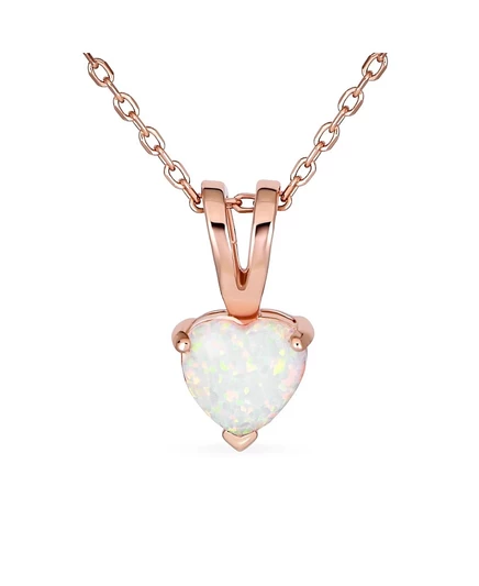 Женское ожерелье Bling Jewelry Romantic Love .925 серебро с синт. опалом, розовое