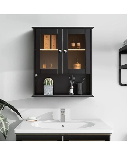 Зеркальный шкаф VANIRROR с LED-подсветкой, черный