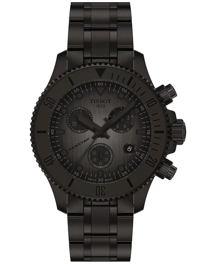 Мужские часы Tissot Seastar 1000 хронограф 38 мм, серый