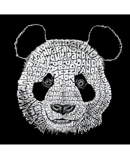 Мужская футболка с длинным рукавом LA Pop Art с принтом «Panda Head», черная
