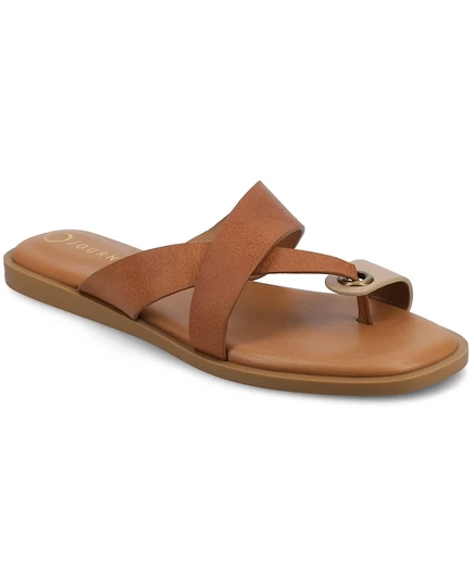 Женские сандалии Journee Collection Prizzie с кольцом на носке, коричневые