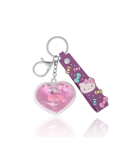 Брелок Hello Kitty в форме сердца с ремешком, фиолетовый