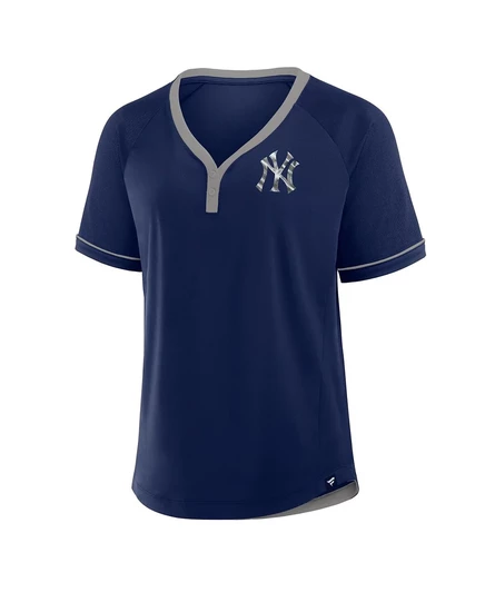 Женская футболка с V-образным вырезом реглан Fanatics Navy New York Yankees League Diva Star navy