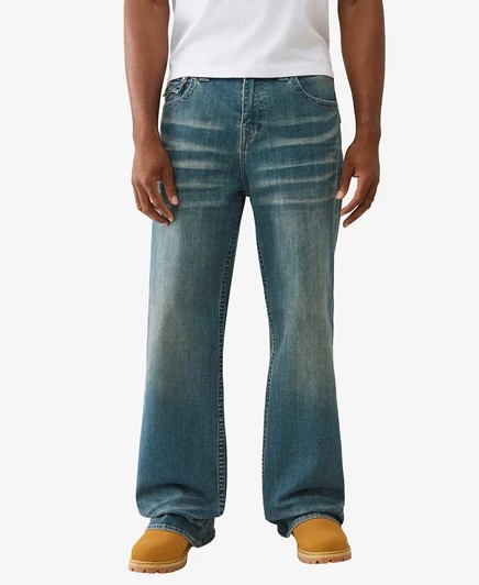 Мужские джинсы True Religion свободного кроя, синие