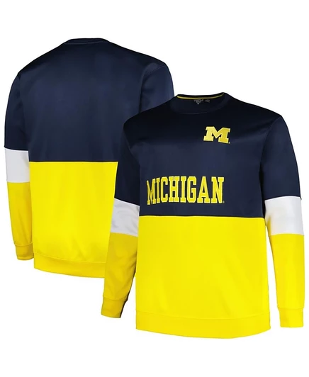 Мужской флисовый пуловер Profile Michigan Wolverines, синий