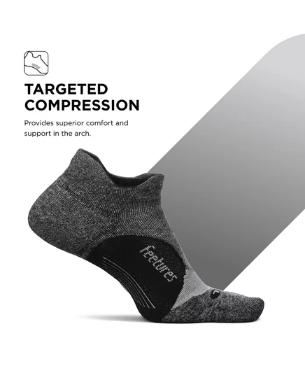 Мужские носки Feetures Elite Light Cushion No Show Tab - Носки для бега для мужчин и женщин - Спортивные компрессионные носки - Влагоотводящие - Средней плотности grey