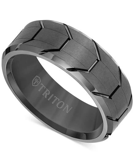 Мужское кольцо Triton Tread из вольфрама, серое