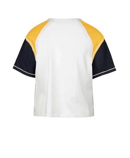 Женская укороченная футболка Michigan Wolverines Serenity Gia 47-го года выпуска, белая, с потертостями white