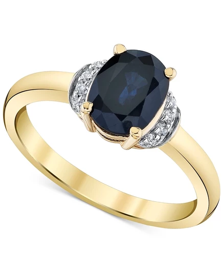 Женское кольцо Macy's Oval Shape Sapphire 10k желтое