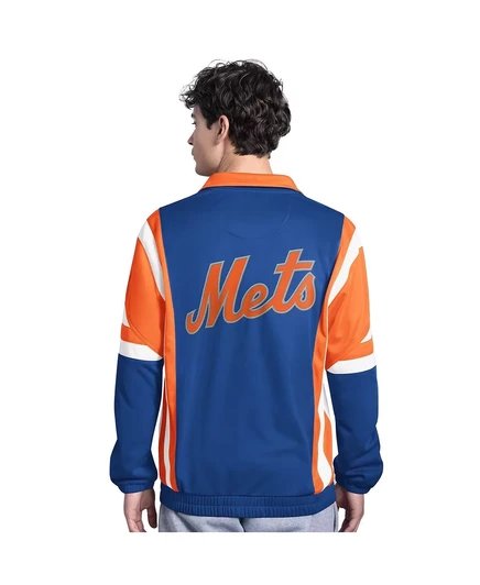 Мужская спортивная куртка на молнии из трикотажа New York Mets Contender королевского/оранжевого цвета  royal, orange