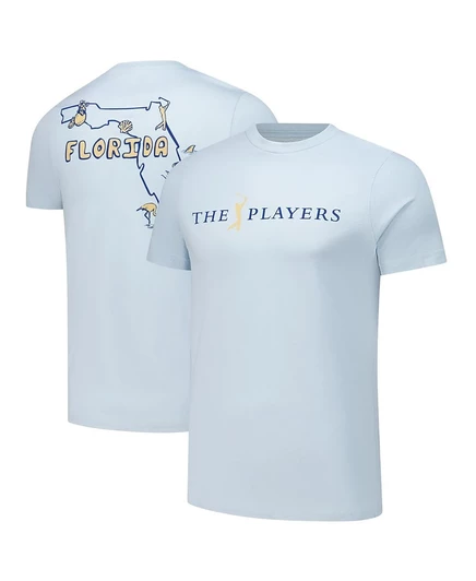 Унисекс футболка Flomotion THE PLAYERS, контур Флориды, голубая