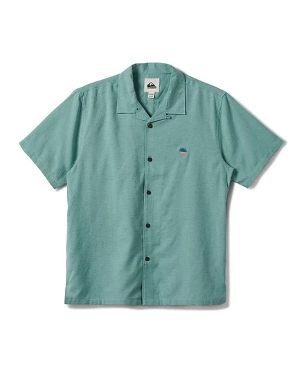 Мужская рубашка Quiksilver Flecky Island короткая, зеленая