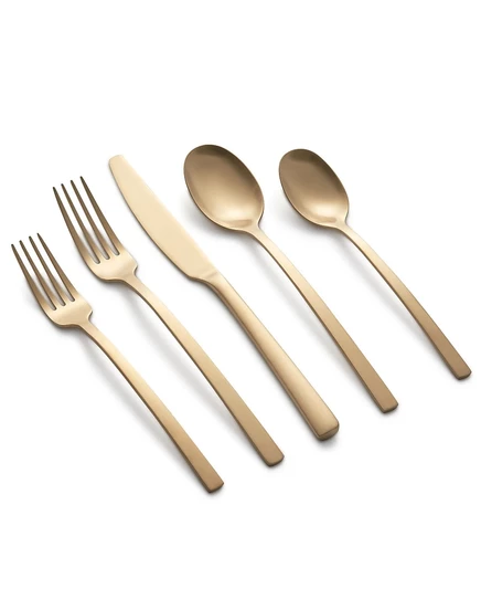 Набор столовых приборов Cambridge Silversmiths Beacon Gold Satin, 45 предметов, золотой