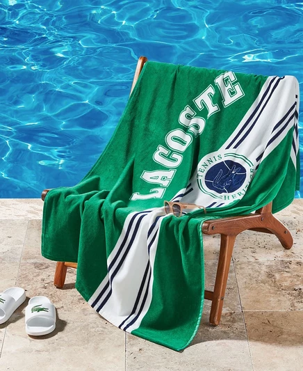 Полотенце пляжное Lacoste Single Badge 91×183 см, зеленое