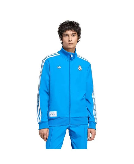 Мужская синяя спортивная куртка Real Madrid Terrace Icons на молнии blue