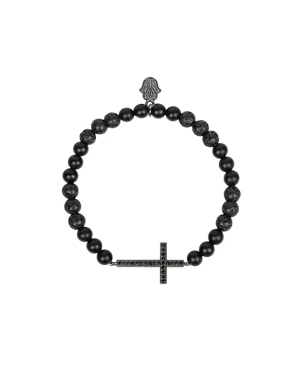 Мужской браслет Karma and Luck, лава и оникс, черный