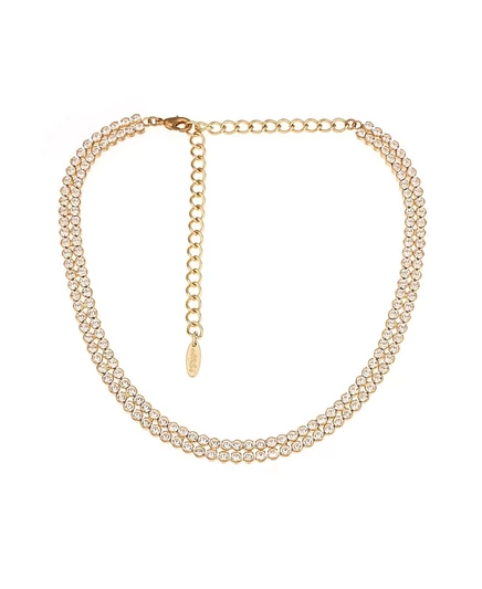 Женское колье Ettika Double Row Sparkle 18K позолоченное, золотистое