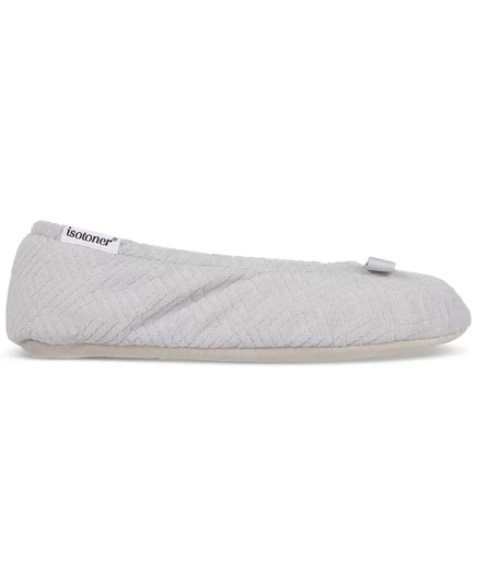 Фирменные женские тапочки-балетки Gemma Microterry от Isotoner light grey heather