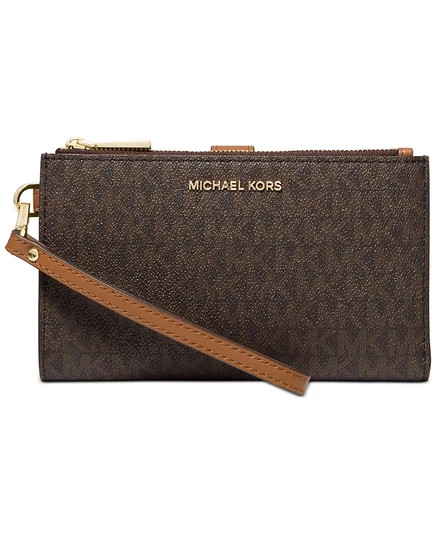 Женский кошелек Michael Kors Jet Set Double-Zip, коричневый