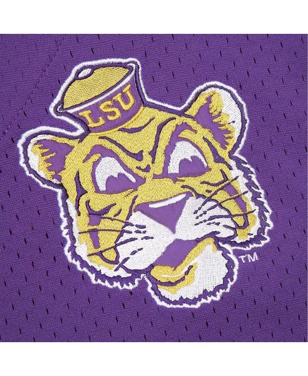 Мужской фиолетовый топ Mitchell & Ness LSU Tigers Game Time из винтажной сетки на пуговицах спереди purple