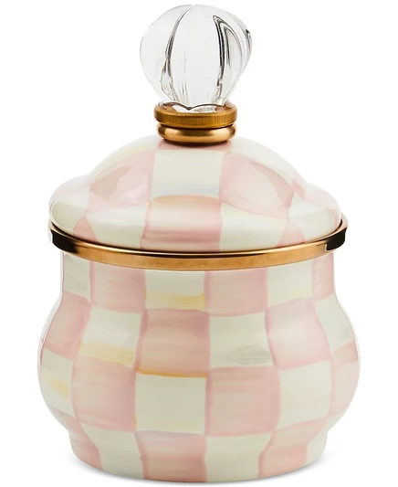 Сахарница Mackenzie-Childs Rosy Check с крышкой