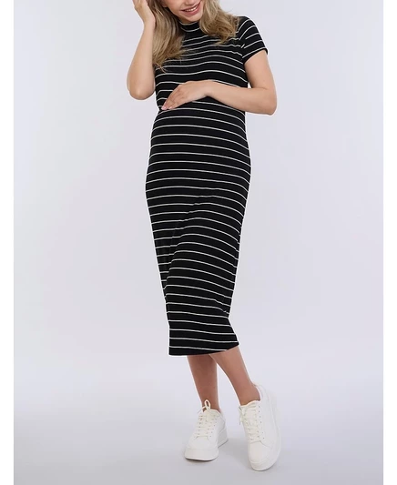 Женское миди-платье motherhood maternity mock neck, разноцветное