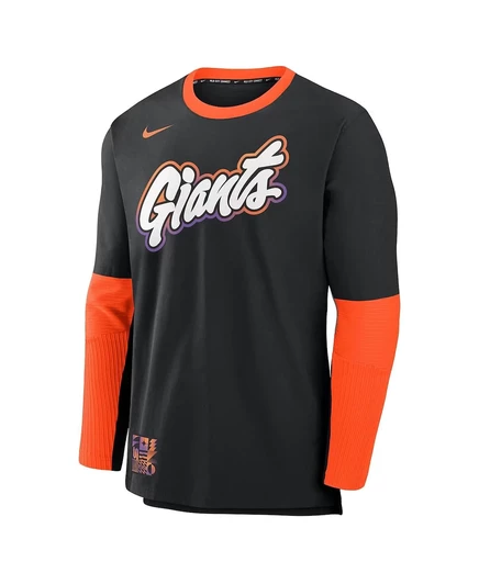 Мужская черно-оранжевая футболка с длинным рукавом Nike San Francisco Giants 2025 City Connect Authentic Collection из коллекции Authentic Tri-Blend Performance black, orange