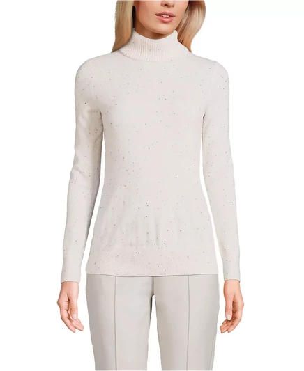  Женский кашемировый свитер-водолазка с высоким воротом fresh ivory rainbow donegal