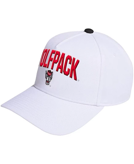 Унисекс кепка Adidas A‑Frame NC State Wolfpack регулируемая, белая