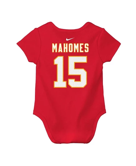 Боди Nike для маленьких мальчиков и девочек Patrick Mahomes красного цвета с именем и номером игрока Kansas City Chiefs red