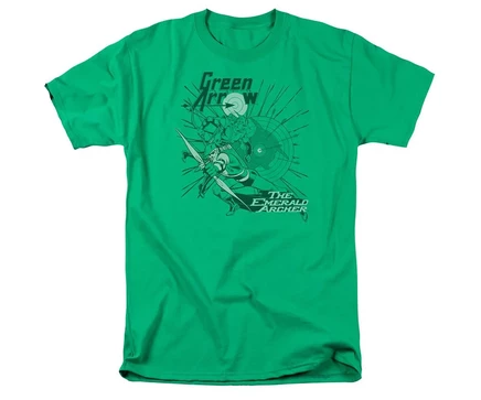 Футболка для взрослых Dc Green Arrow Big & Tall от DC Comics Green Arrow The Emerald Archer с коротким рукавом medium green