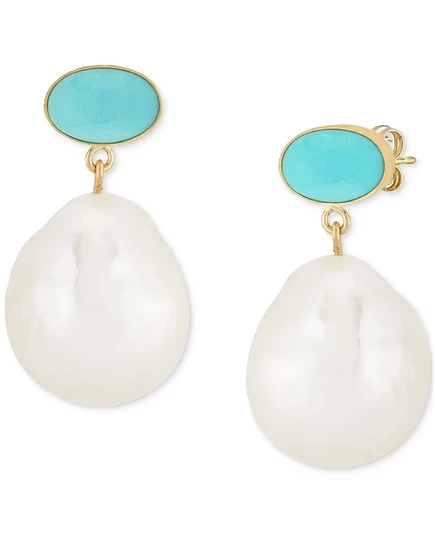 Серьги Macy's 14k с жемчугом 12 мм, золотые