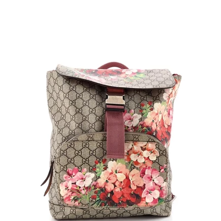 Женский рюкзак Pre-Owned Gucci Medium Buckle из GG-канваса, коричневый