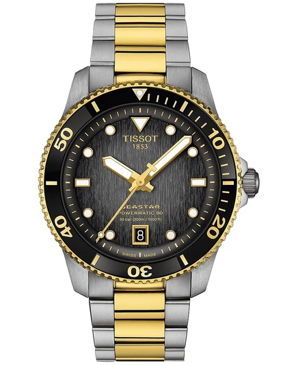 Мужские часы Tissot Seastar 1000 40мм, двухцветный браслет