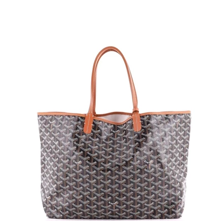 Подержанная сумка Goyard PM Saint Louis Tote из холста с покрытием коричневого цвета