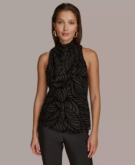 Женский бархатный топ без рукавов с выгоранием от Donna Karan New York mink