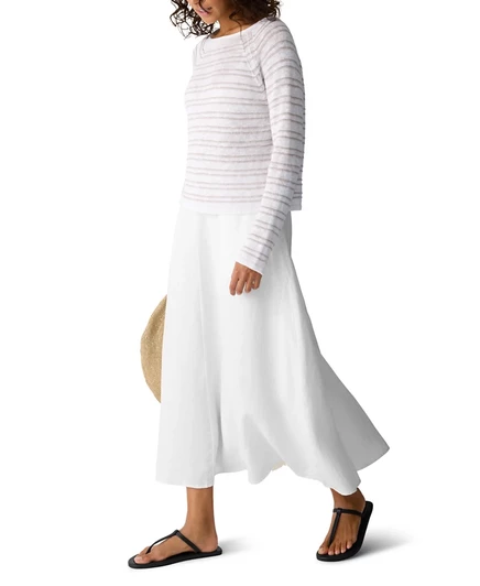 Женская длинная юбка с боковой молнией Eileen Fisher белого цвета