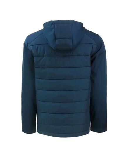 Мужская темно-синяя куртка с капюшоном Notre Dame Fighting Irish Evoke Hybrid Softshell на молнии от Cutter & Buck navy