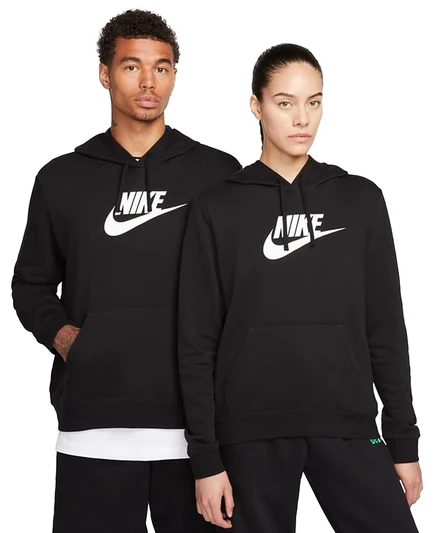 Женская спортивная одежда Nike Club, флисовый пуловер с капюшоном и логотипом, черный