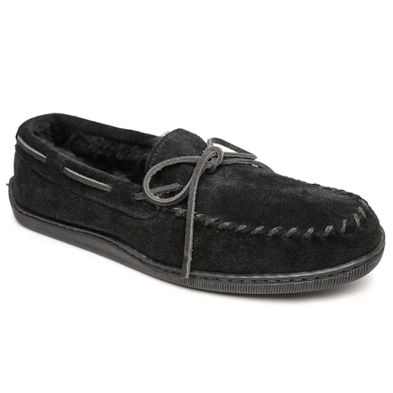 Мужские тапочки-мокасины Minnetonka из овчины, черные
