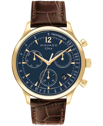 Мужские часы Movado Circa Chrono 43 мм, коричневые