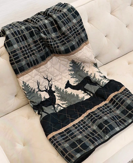 Реверсивный бросок Donna Sharp Deer Walk, зеленый, 50 