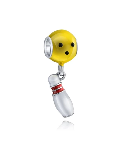 Шарм Bling Jewelry Bowling Ball Pin из серебра, желтый