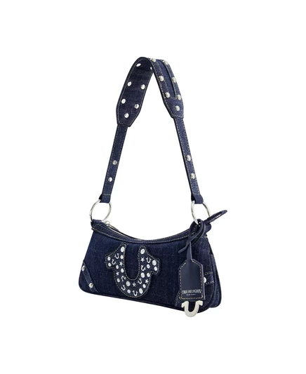 Женская сумка через плечо True Religion Studded Horseshoe джинсовая, синяя